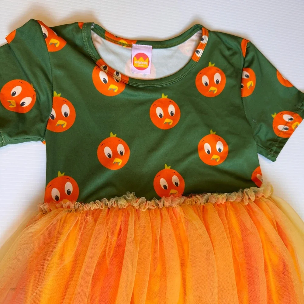 Orange‎ Bird Tutu Dress Kids 8 Green Orange Epcot Whitydarling